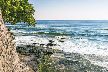 View of the Black Sea in the town of Sozopol, Bulgaria.
