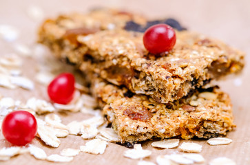 Muesli and fresh cranberry