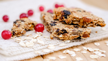 Muesli and fresh cranberry