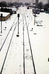 Train station in winter
