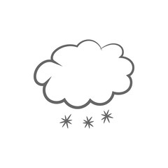Cloud and snowflakes, snowfall. Weather forecast icon. Vector.