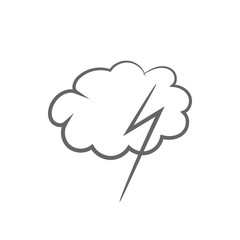 Cloud and lightning. Weather forecast icon. Vector.