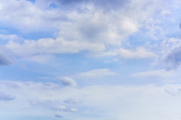 Beautiful white clouds and blue sky background