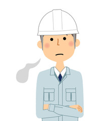 現場監督　ため息