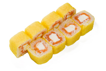 Asian cuisine. Japanese cuisine. Sushi rolls on a white background