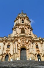 Fototapeta na wymiar Duomo of San Giorgio Facade, Modica, Ragusa, Sicily, Italy, Baroque