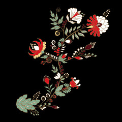 stock vector abstract  flower and leaf, doodle ornament. botanic background. template for card. banner