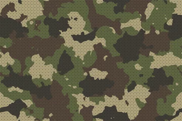 Foto op Canvas Camouflage seamless pattern with canvas mesh. Trendy style camo, repeat print. Vector illustration. © faber14