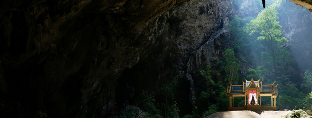 Ancient architecture in mountain cave