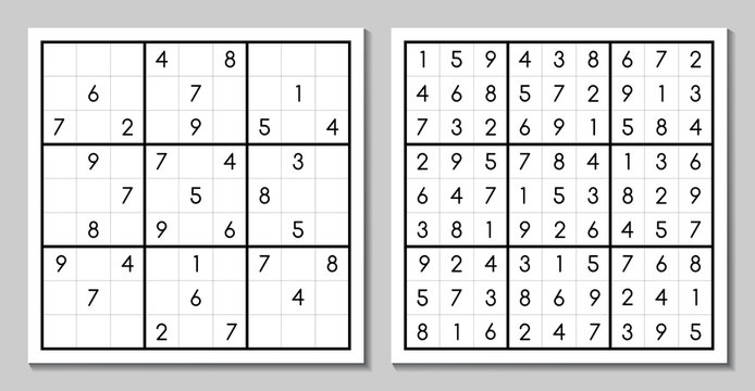 Vector sudoku with the answer. Puzzle