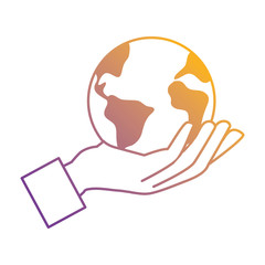 hand lifting the world