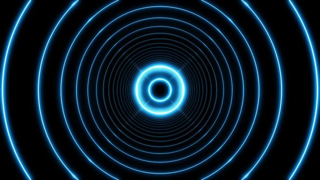 Beautiful Abstract Circle Tunnel with Light Lines Moving Fast. Set of Several Video Elements. Flying Through the Wormhole Background Futuristic Tunnel. Looped 3d Animation Art Concept. 4K Ultra HD