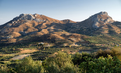 Evening light over Cretan country, Greece