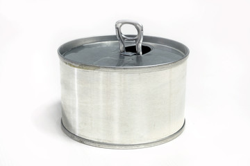 Closeup of aluminium cans for milk