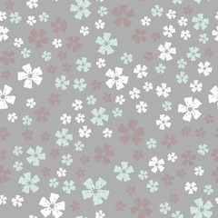 Simple pastel color floral pattern vector seamless