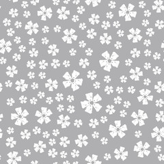 Simple pastel color floral pattern vector seamless