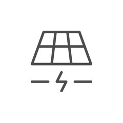 Solar panel line icon