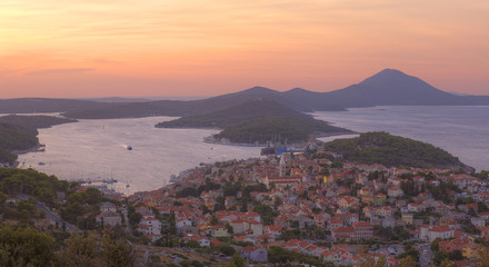 Panoramic view of the city Mali Losinj in Croatia