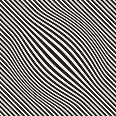 Halftone bloat effect optical illusion. Abstract geometric background design. Vector seamless black and white pattern.