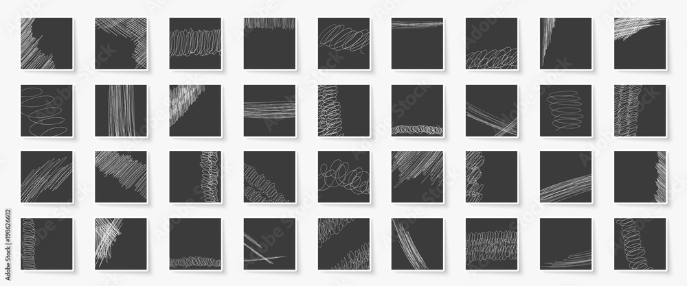 Poster doodles set. scribble collection. ink sketches. hand drawn effect vector. scrawl elements. notebook 