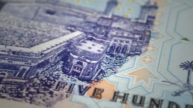 Saudi Arabian Riyals Close-up