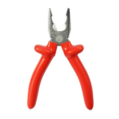 Tool. Pliers with red electrically insulated handles.