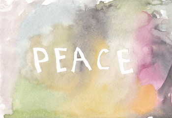 Peace Watercolor by child
