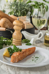 Salmon fish fillet grilled steak