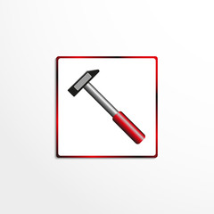 Construction hammer. Vector icon.