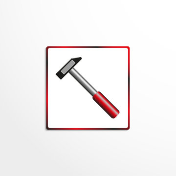 Construction hammer. Vector icon.