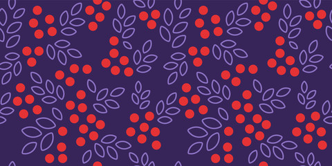 Holly Pattern. Endless Vector Background.