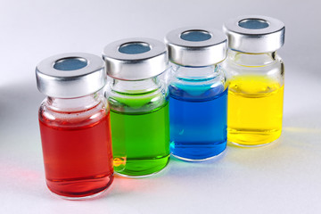 Colored medicine in jars