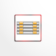 A set of plastic containers. Vector icon.