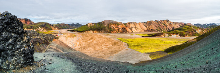 Beautiful colorful volcanic mountains Landmannalaugar in Iceland