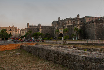 La Real Fuerza Fortress in the evening. Castillo de la Real Fuerza - Old Havana, Cuba