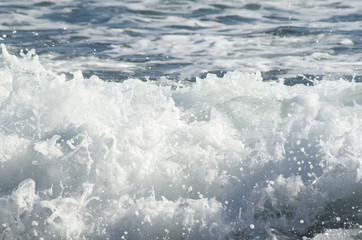 Fototapeta premium Foam and drops of breaking sea waves Black Sea