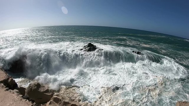 Wellen am Strand von Fuerteventura, Meer, Atlantik, Kanaren, Vulkaninsel