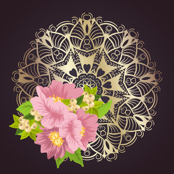 Beautiful floral design. Vector Illustration