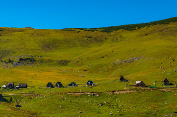 Fototapeta na wymiar Village on the mountain Vranica
