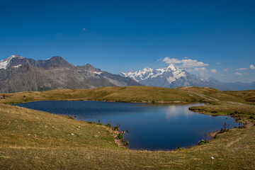 Fototapeta na wymiar Koruldi Lake near Mestia in Upper Svaneti region, Georgia