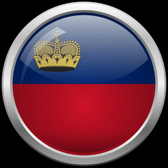 Obraz premium Liechtenstein flag glass button vector illustration
