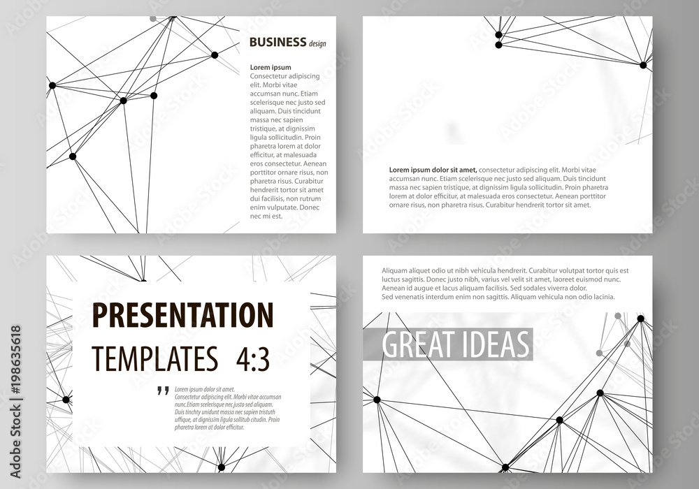 Poster set of business templates for presentation slides. abstract vector layouts in flat design. chemistry