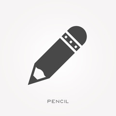 Silhouette icon pencil