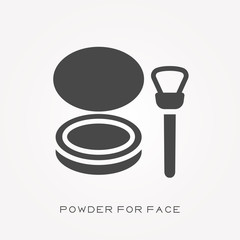 Silhouette icon powder for face
