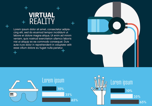 Blue Futuristic Virtual Reality Technology Infographic Template