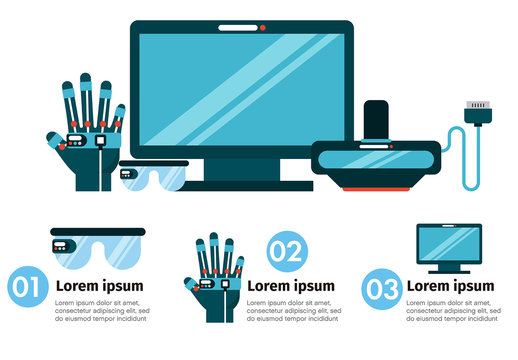 Blue Black Futuristic Virtual Data Analysis Infographic Template
