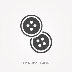 Silhouette icon two buttons