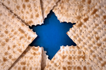 Passover background with matzah