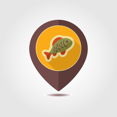 Fish vector pin map icon