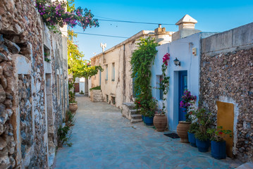 Street view from Chora in Kythera island in Greece